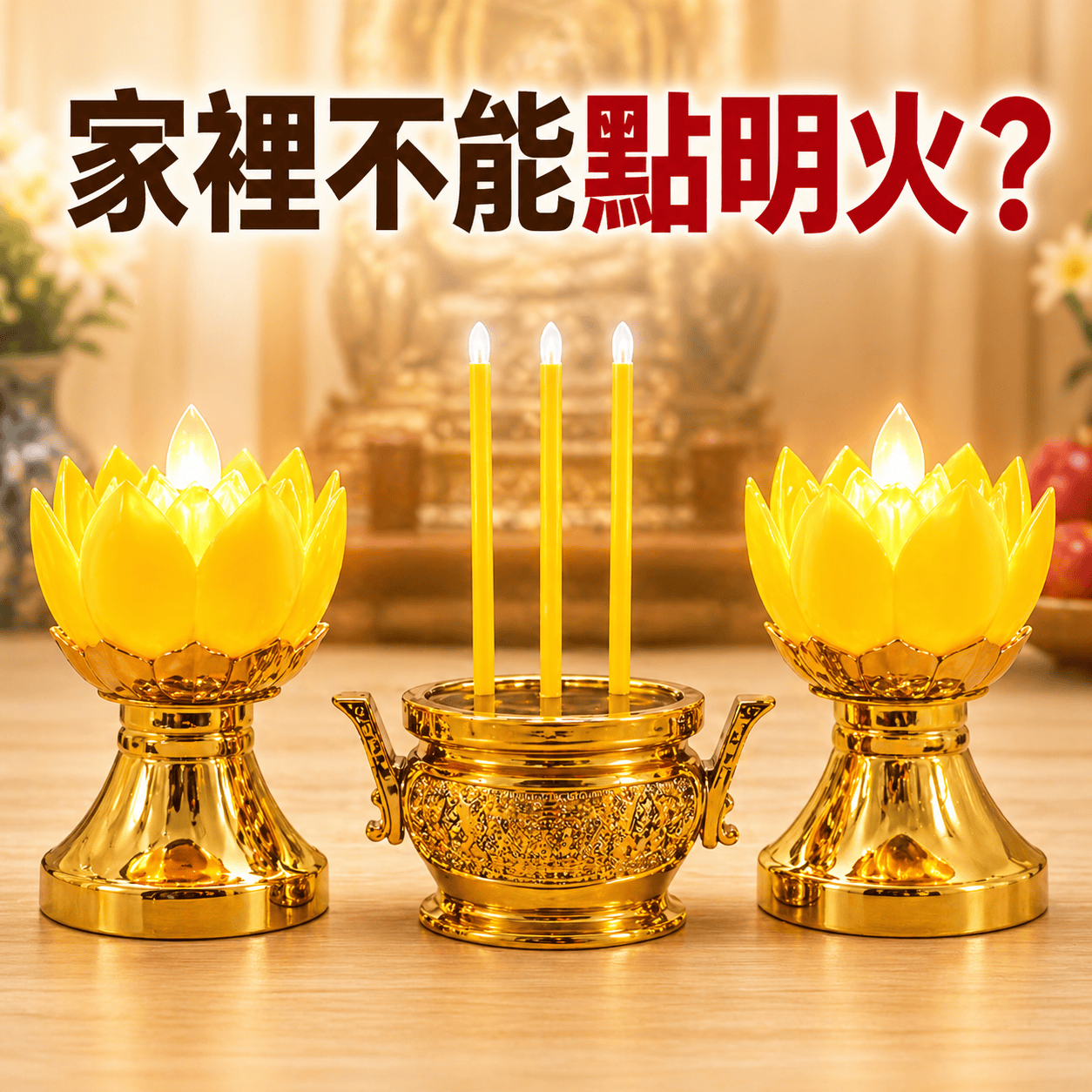LED電子蓮花燈套組（含香爐）