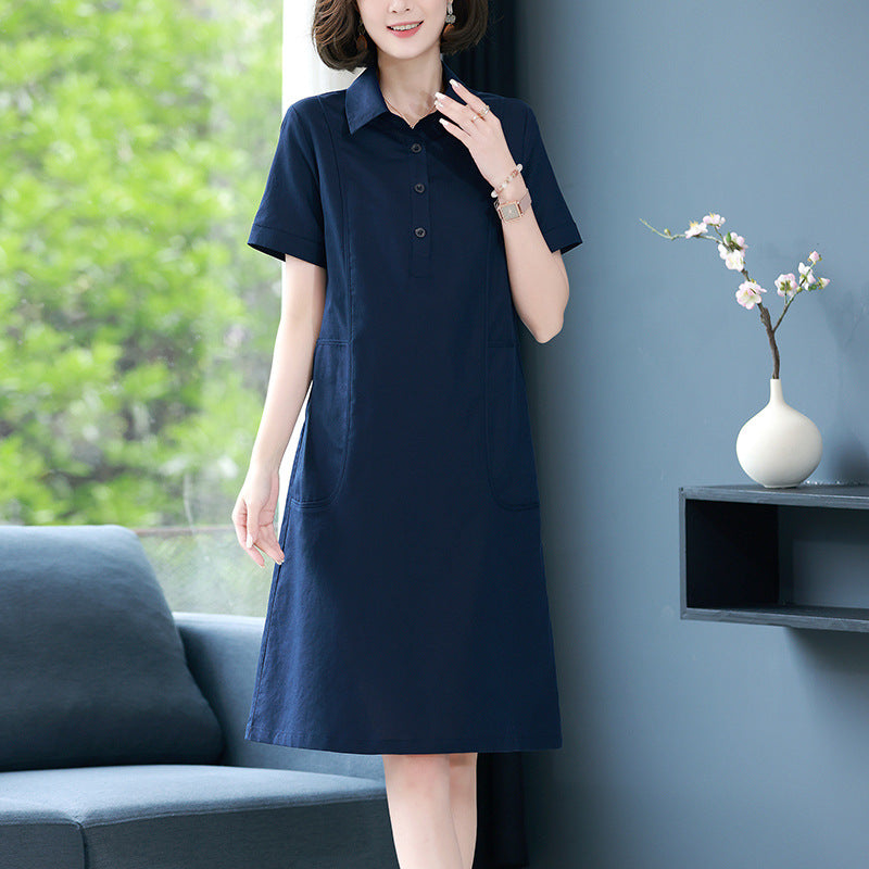 2025新款高端亞麻襯衫裙
